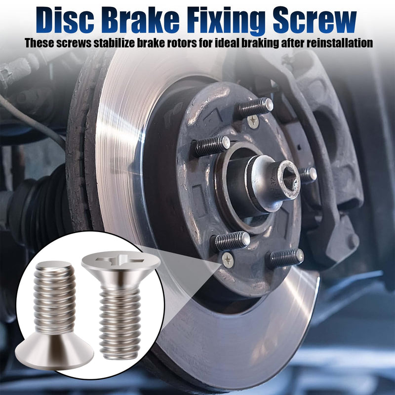 8 PCS Stainless Steel Brake Disc Rotor Screws, Brake Disc Rotor Screws for Front and Rear, 93600-06014-0H, Disc Brake Fixing Screw Compatible with Honda, Acura, Hyundai and Kia Models