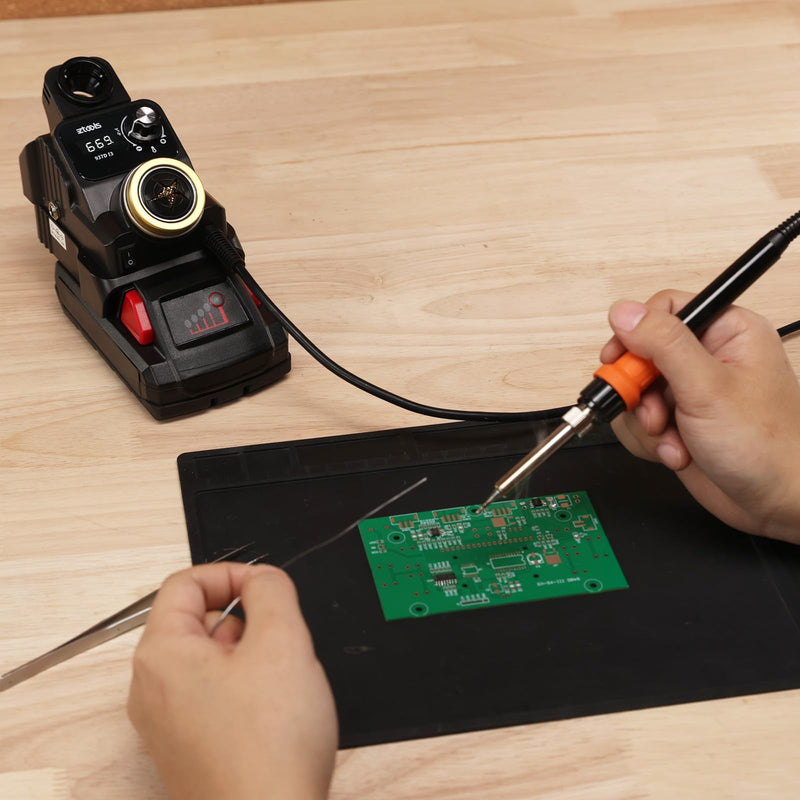 937D-I 3 Cordless Soldering Station, Portable Soldering Iron Kit Compatible with 20V Milwaukee Battery, Integrated Design, Adjustable Temperature 392°F-896°F, Digital Display, Auto Sleep compatible with Milwaukee 18/20V Battery