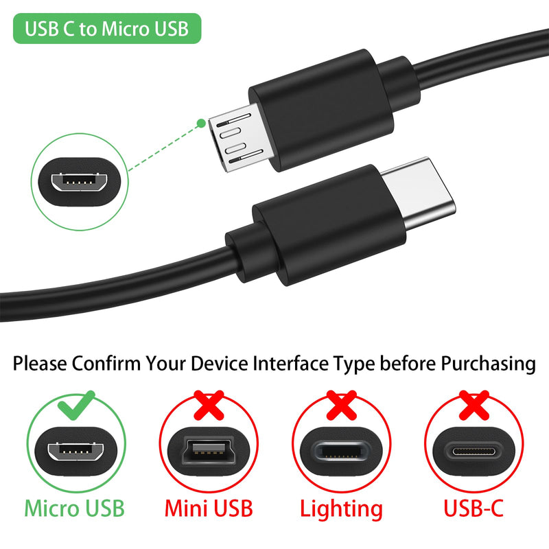 Micro USB Charger for Kodak Pixpro Astro Zoom AZ401 AZ252 AZ405 AZ901, FZ55/C123, and Tascam DR-05X DR-40X 22WL 70D,Micro USB Charging Cable with USB C Charger Block for Kodak Pixpro Astro