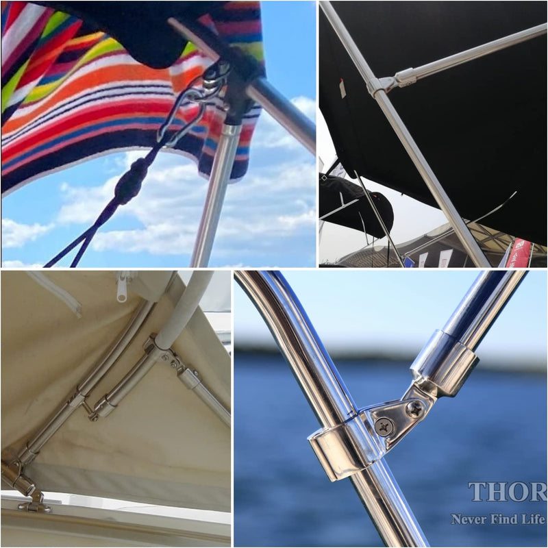 Thorn Boat Bimini Top Hinged Jaw Slide Rail Mount 316 Stainless Steel Marine Hardware Pair 1" standard
