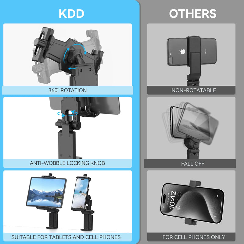 KDD Airplane Tablet Holder Mount, Adjustable Travel Essentials iPad Phone Stand with 360 Degree Rotation, Portable Tesla Model 3/Y Car Headrest Mount Compatible with iPad, Phone, Switch