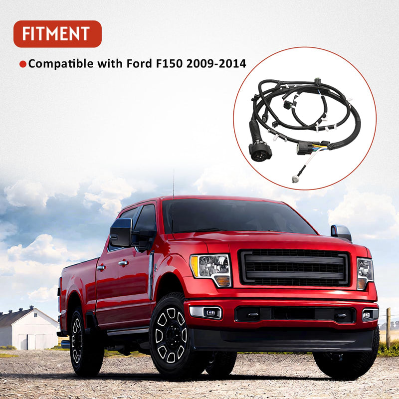 Trailer Hitch Tow Wiring Harness with Reverse Park Aid Proximity Sensor Compatible with Ford F150 2009-2014 Replace BL3Z-13A576-C BL3Z13A576C DL3T-13A576-CD
