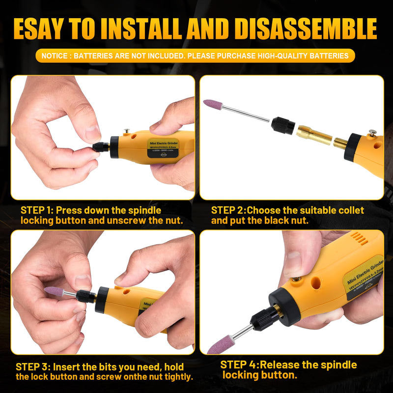 Cordless Rotary Tool Kit for DEWALT 20V Max Battery, 6-Speed with 25 Accessories, Multi-Purpose Power Rotary Tool for Sanding, Polishing, Drilling, Etching, Engraving, DIY Crafts (No Battery)