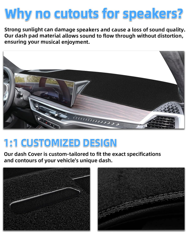 Dash Cover Mat Fit for 2022-2024 2025 2026 Chevy Chevrolet Silverado/GMC Sierra 1500 2500HD 3500HD Accessories with HUD Dashboard Cover Pad Non-Slip Center Console Protector (Only fits 13.4 in Screen) Silverado/Sierra with HUD 2022-2026