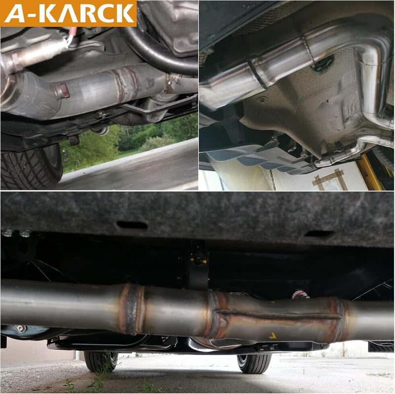 A-KARCK Exhaust Adapter Connector 2" ID to 2.25" ID, Exhaust Pipe Reducer 4" Overall Length Stainless Steel