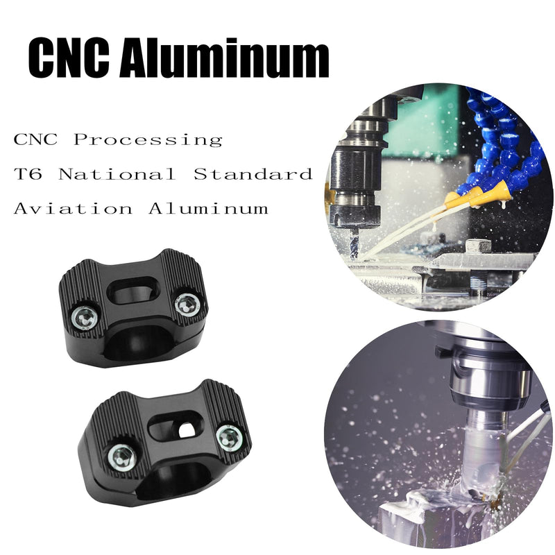 Universal Motorcycle 7/8" 1 1/8" 22MM 28MM CNC Aluminum Handlebar Handle Risers Adjustable Fat Bar Adapter Mount Clamps Universal For EXC KLX KXF YZF CRF XR SX SXF XCW WR YZ Dirt Pit Bike (Black) Black