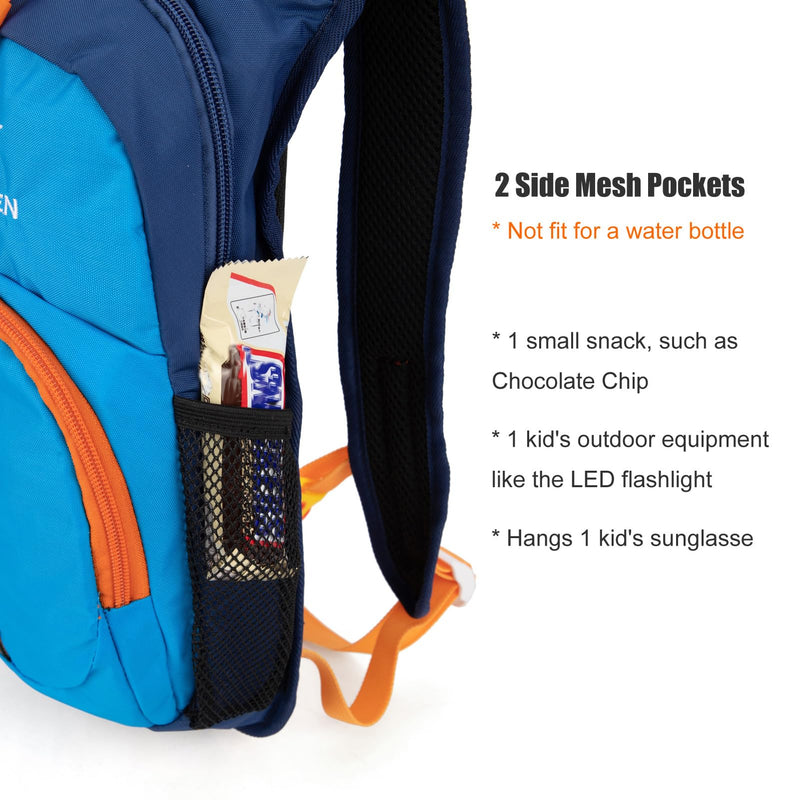 Ivygreen Kids Hydration Backpack, Hiking Backpack for Boys or Girls with 1.5L Water Bladder Blue - Small