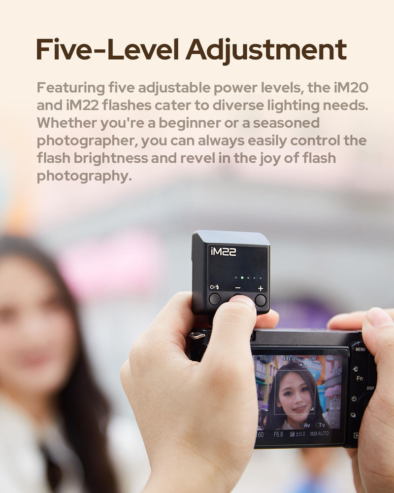 Godox iM22 iFlash Camera Flash and Lightweight Portability Single-Contact Hotshoe Lithium Battery Type-C Charging 440 Full-Power Flashes
