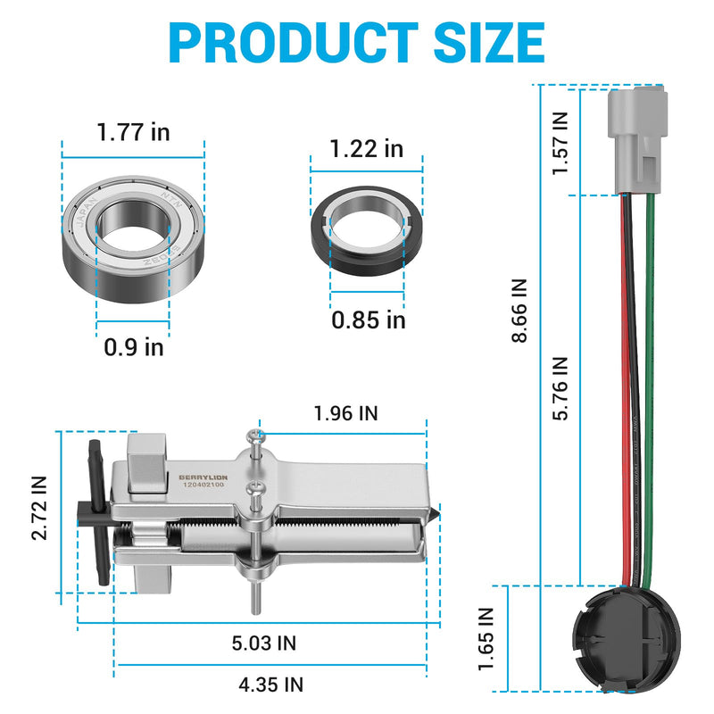 Golf Cart IQ Speed Sensor & GE Magnet Kit, Club Car Speed Sensor Suitable for Club Car DS & Precedent with GE Motor Only, Replacement Part OEM#: 102265601