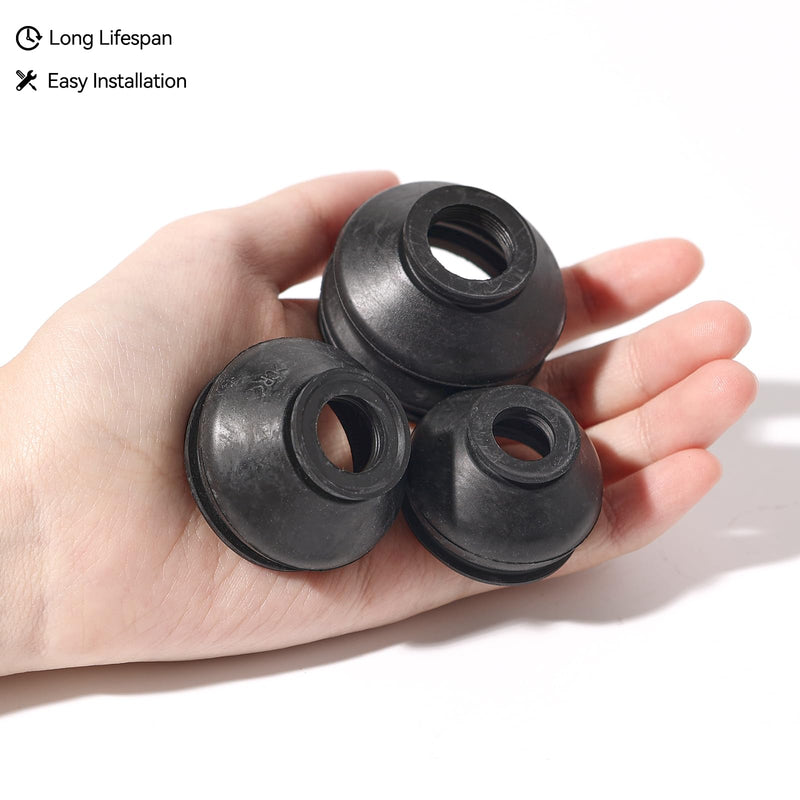 6PCs Universal Ball Joint Head Dust Protection Tie Rod Boot Cover Automotive Replacement Tie Rod End Boots Rubber Track Turn Lower Upper Repair Kit Car Suspension Steering Parts Accessories 3x2 Sizes 6PCs