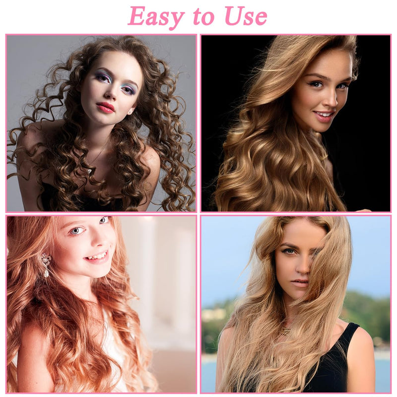  [AUSTRALIA] - 28PCS Pink Soft Sponge Foam Heatless Hair Curlers, Overnight No Heat Hair Rollers for Medium Short Hair, Damage-Free DIY Hair Styling Tools for Women Girls
