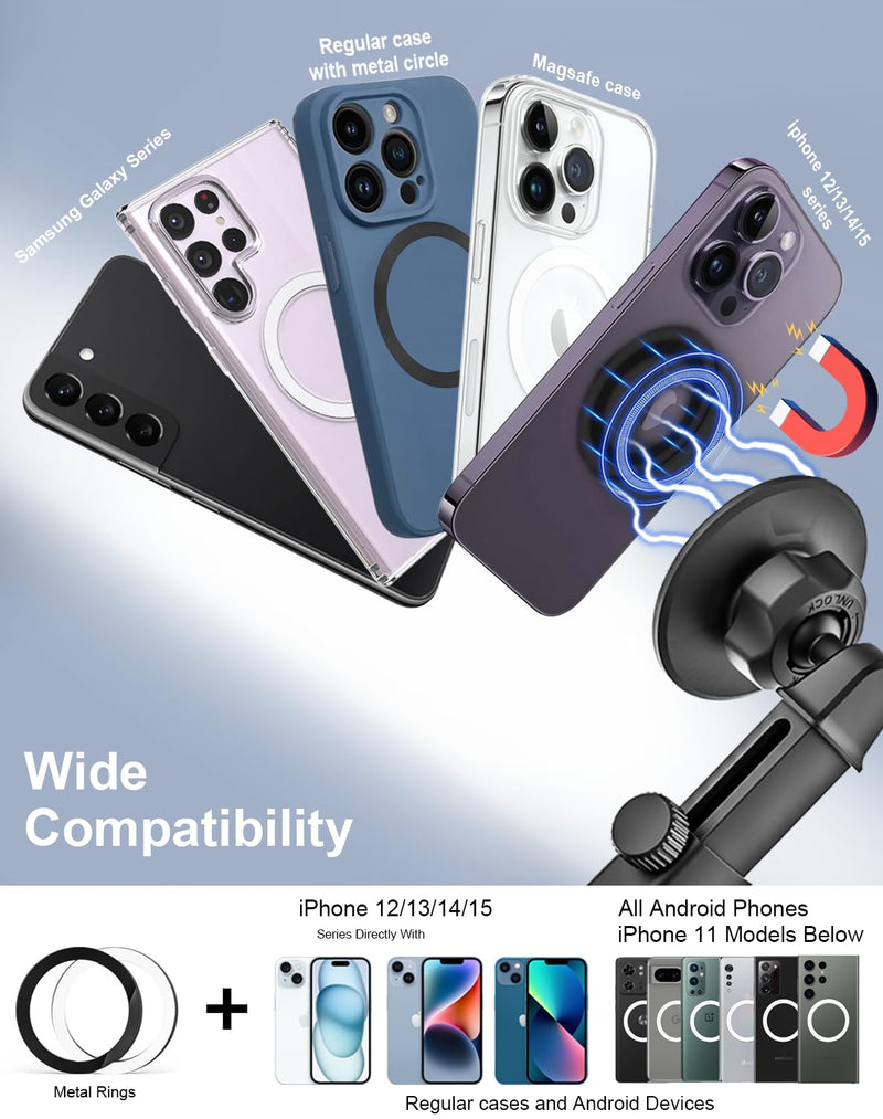 for MagSafe Car Mount CD Slot【20 Strong Magnets】Height Adjustable Magnetic Phone Holder CD Player, Cell Phone Holders for Your Car for iPhone 17 Pro Max 16 15 14 13 12 Air Plus, All Smartphones