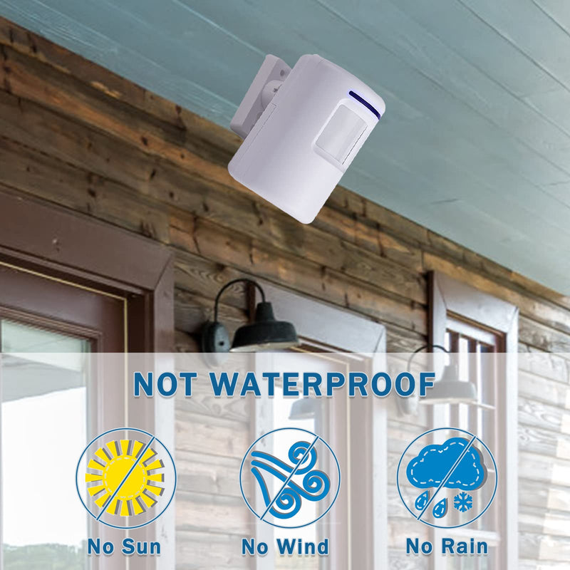 Motion Sensor Alarm - Seanme Wireless Driveway Alarm 100m Long Distance Signal Transmission, Home Security Alarm System Motion Sensor Doorbell with 38 Chime Tunes, 4 Volume Levels 2 alarms + 3 sensors