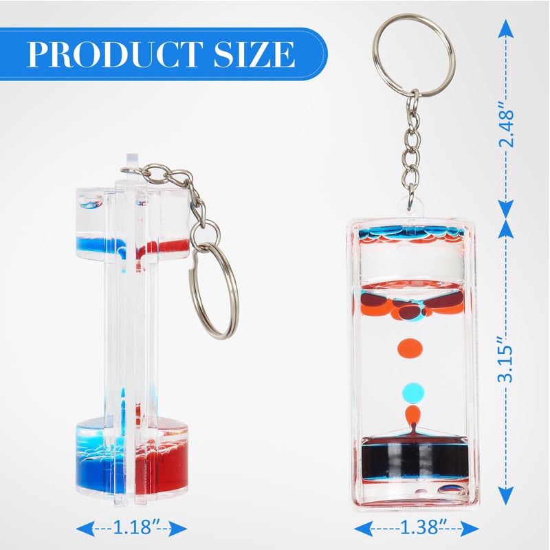 Dynamic Liquid Timers Key Chain Set, Colorful Motion Bubbler Timekeeper Key Chain, Liquid Hourglass Keychains 8 Colors