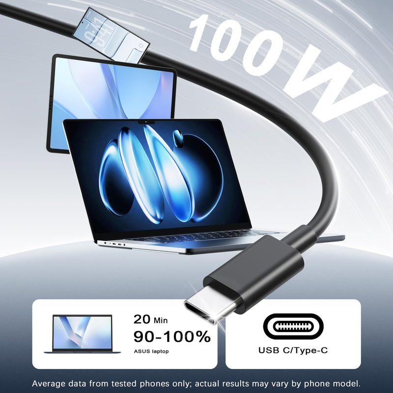 100W 65W USB C Laptop Charger Compatible with Asus | For Asus Rog Ally X,Ally Dock,ROG Flow X13 Z13 GV301 GV302 GZ301,ZenBook 14,Zephyrus G14 G16 M16 and 65W/100W USB-C laptops