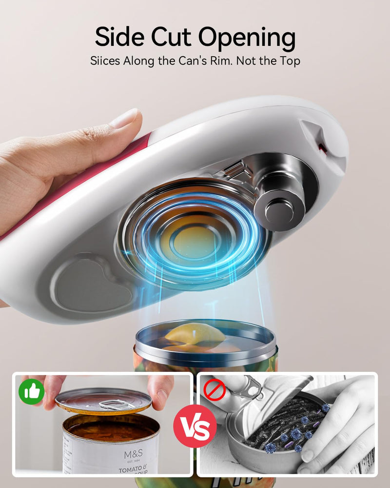 Electric Can Opener,Phniti Automatic Can Opener with Smooth Edge, Handheld Electric Can Opener for Seniors, Arthritis and Chef, Battery Operated Can Opener Almost All Can Sizes for Kitchen Use
