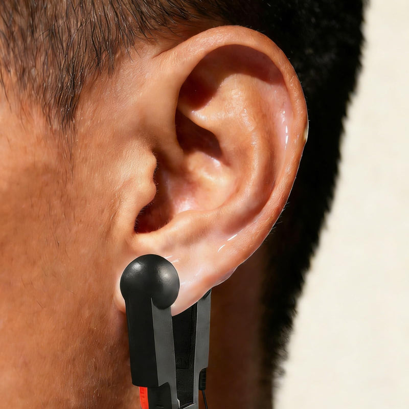 1 Pair Ear Clip Electrode,Black Rubber Reusable Clip Compatible with TENS 7000 & Standard Units,Meridian Point Stimulation Accessory (Black) Black