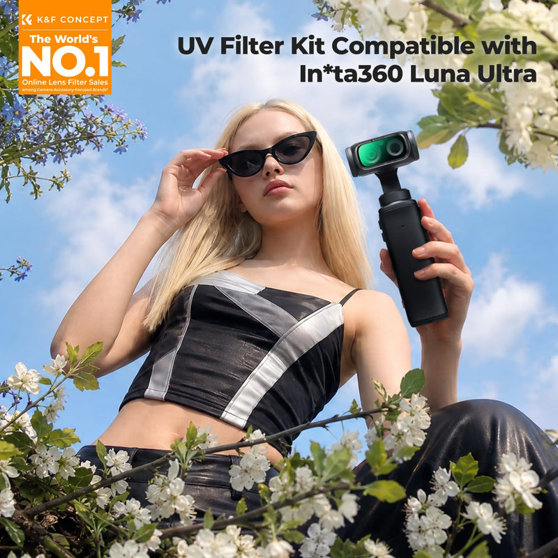 K&F CONCEPT UV Filter Compatible with Insta360 Luna Ultra | UV Lens Protector Filter with Magnetic Mount & HD ACG Glass, UV Filter with Screen Protector, FI061
