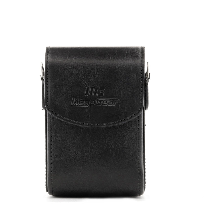 MegaGear Leather Camera Case Compatible with Nikon Coolpix A900, Ever Ready with Strap - Black One size