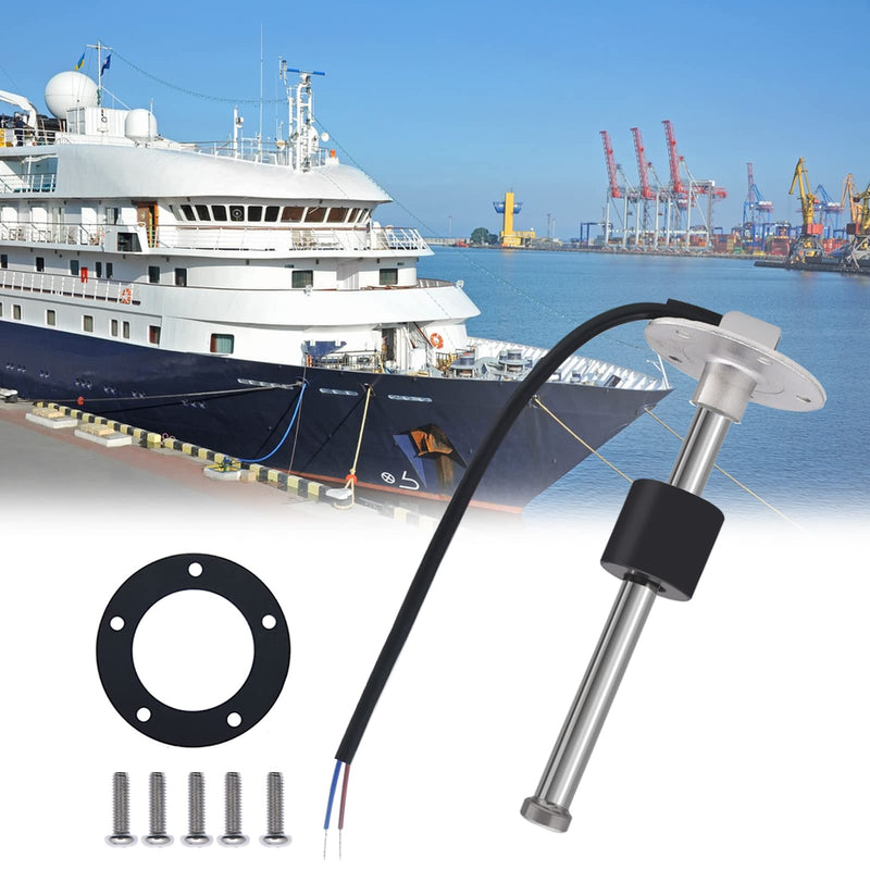 KAOLALI Fuel Gas Sender Stainless Steel Fuel Sending Unit Marine Boat Water Level Gauge Sensor 5 Hole fit Fuel &Water Gauge 0~190ohm 240~33ohm (0-190ohm, 16"(400mm)) 0-190ohm 16"(400mm)
