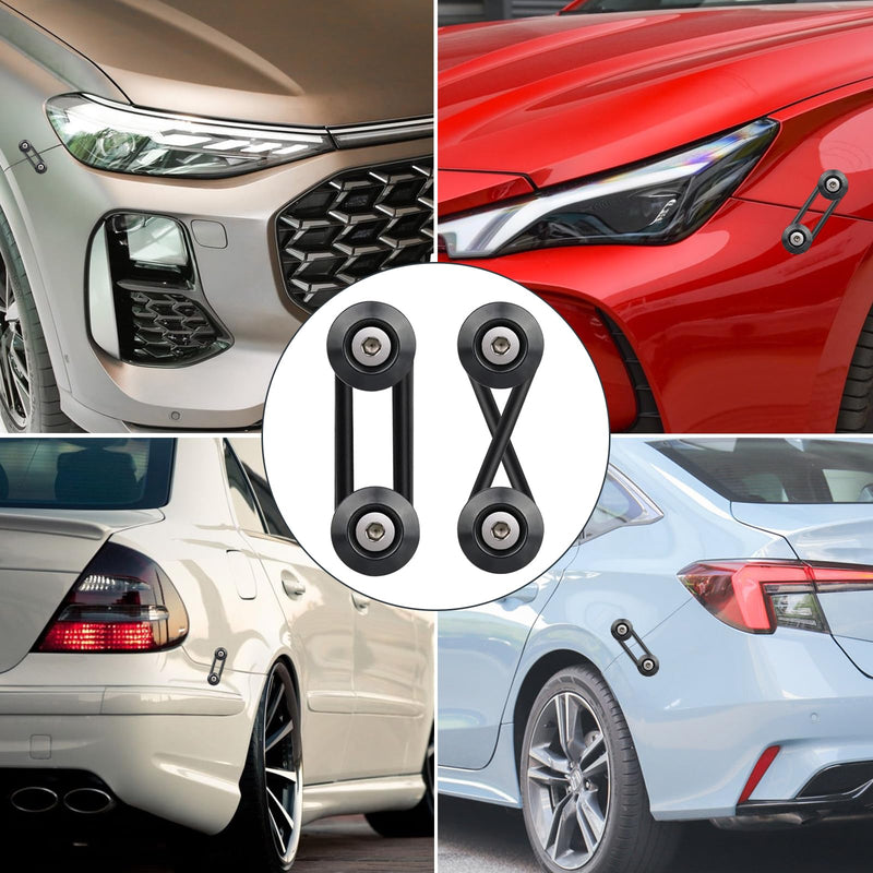 Universal Bumper Clips, Front Rear Bumper Quick Release Kit, Bumper Holders for Cars (4 Black Bumper Quick Release Tabs and 12 Customized O-Rings) black 2set