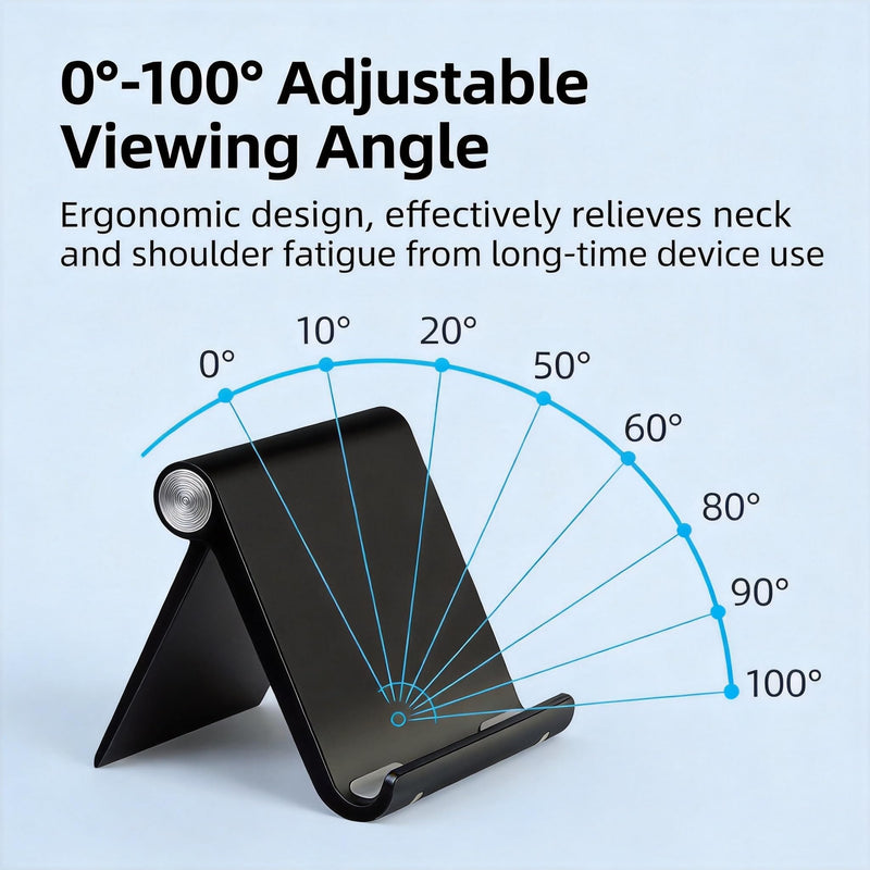 2 Pack Adjustable Foldable Tablet Stand Holder, Universal Cell Phone Stand Compatible with 4.7-9.7 Inch iPads & Smartphones for Home Office Kitchen Use