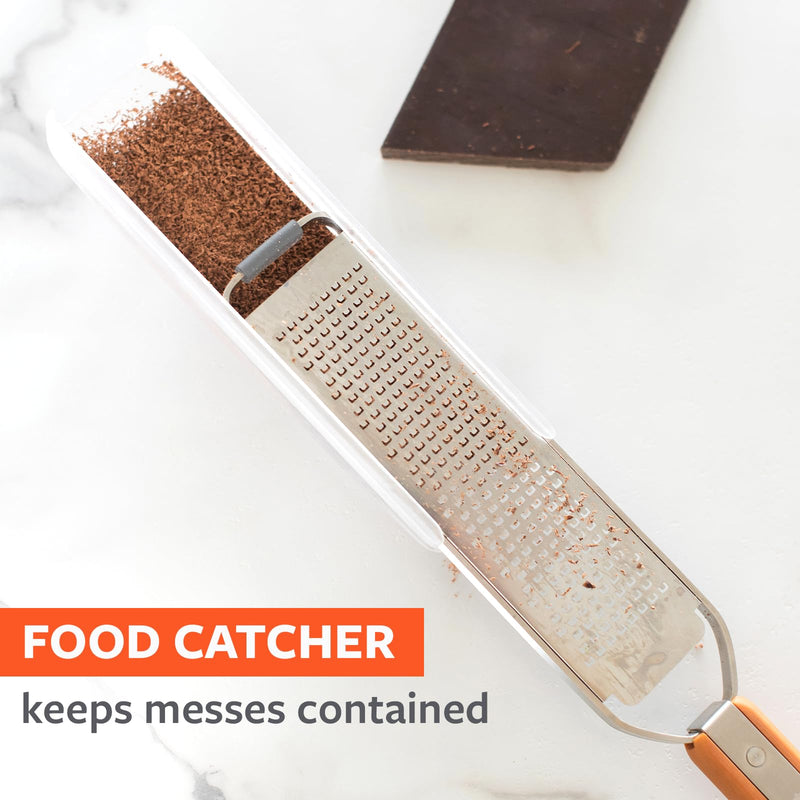 Full Circle Simply the Zest, Fine Grater and Zester with Food Catcher: High Performance, and Eco-Friendly Design – Perfect for Parmesan, Garlic, Lemon, Fruit, Chocolate and Ginger. Dishwasher Safe. Simply the Zest - Zester Wood