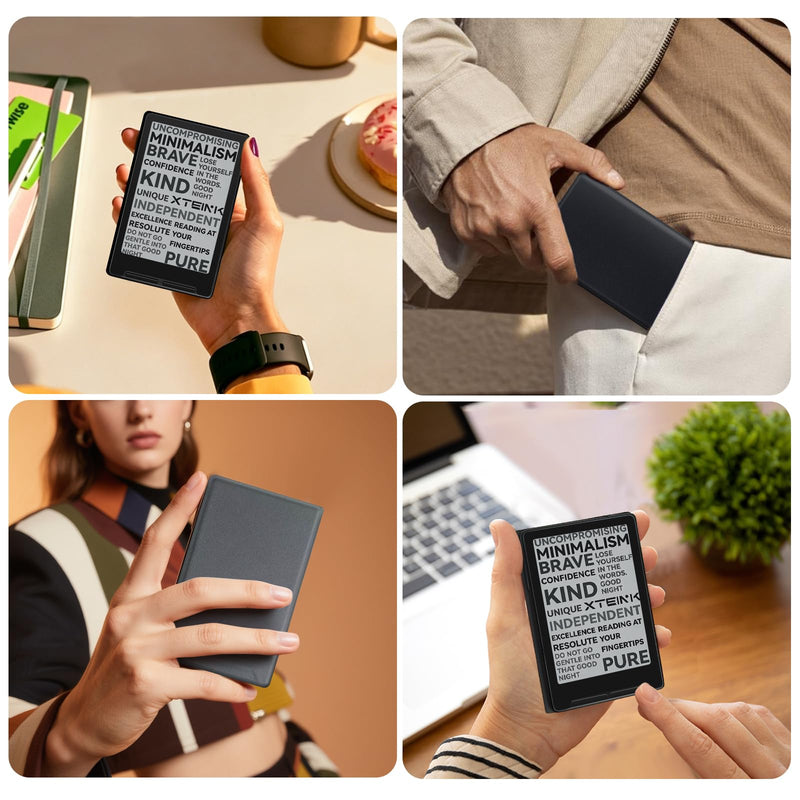 Magnetic Case for Xteink X3, Ultra-Lightweight Premium PU Leather Protective Cover with Magnetic Closure for Xteink X3 E-Reader (Rock Black) Rock Black
