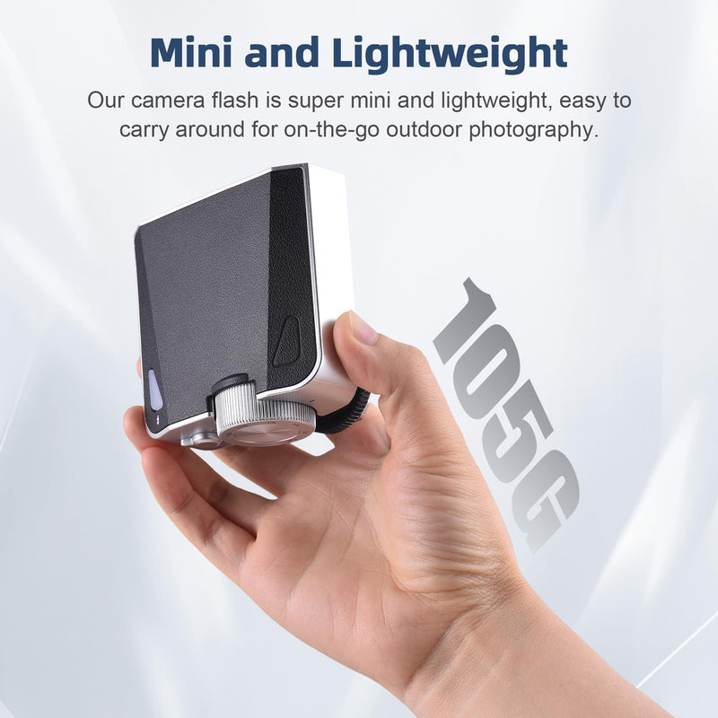 Andoer Retro Mini Camera Flash, GN15 with 6 Levels Flash Power, CCT 6000K±200K with S1/S2 Optical Control for Fuji, Canon, Nikon, Sony, Olympus Camera, Single-Contact Hotshoe