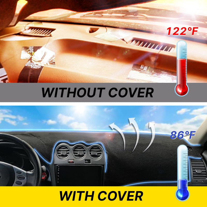 Dash Cover Mat for Nissan Altima 2007 2008 2009 2010 2011 2012 with Dust Brush Non-Slip Dashboard Cover Mat Center Console Sunshield Protector Pad Nissan Interior Accessories fFor Nissan Altima 2007-2012