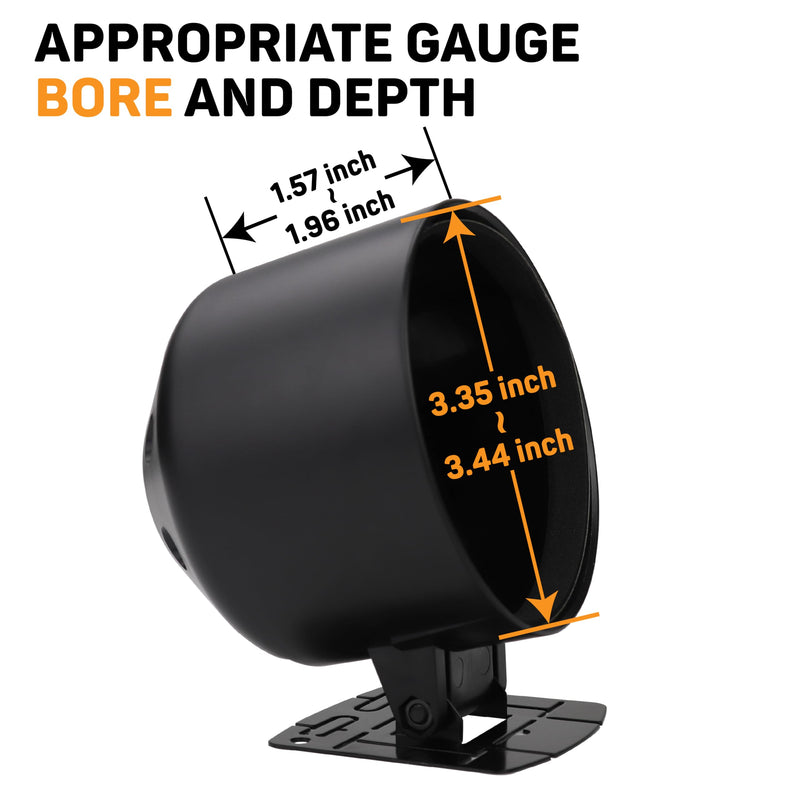 Universal 85mm 3-3/8" Black Single Gauge Dashboard Pod Mounting Cup & Stand for Automobile Boat