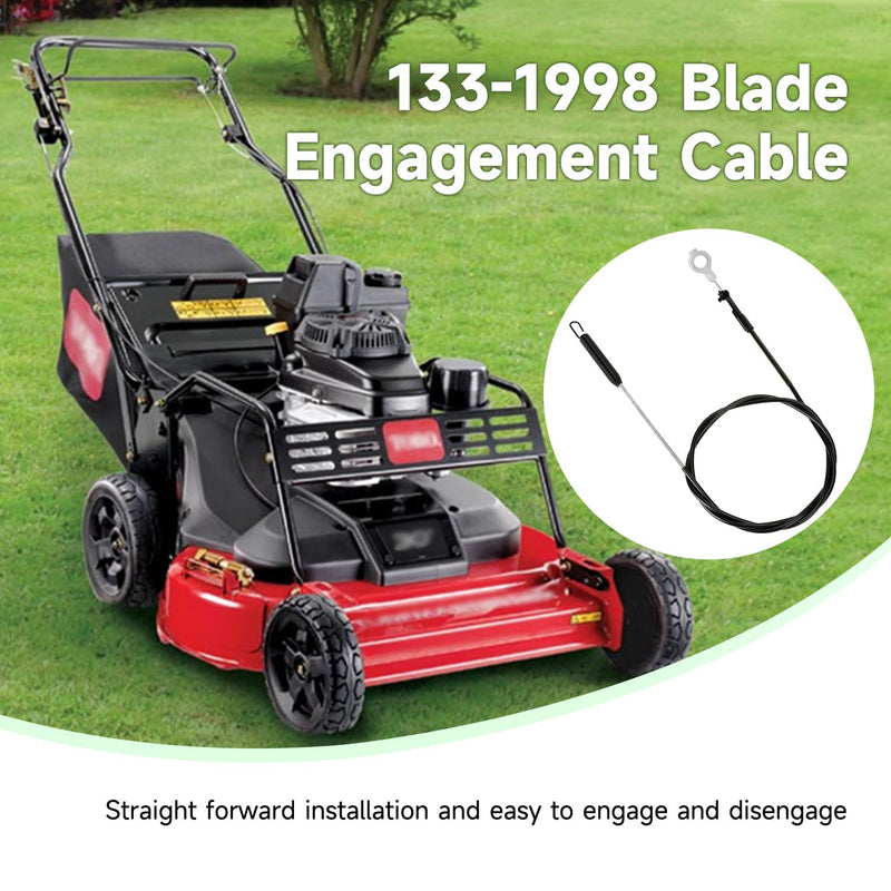 133-1998 Brake Cable Compatible with Toro Timemaster 30" Self Propelled Gas Push Lawn Mower, Blade Engagement Cable Replacement for Toro 21199 21200 20976 20978 Walk Behind Lawnmower Parts