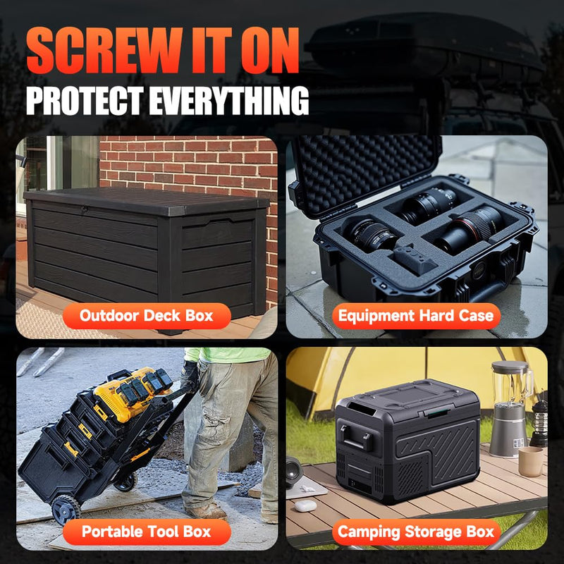 WSDCAM Screw-Mounted Trailer Anti-Theft Alarm - 113dB Loud Vibration Security Car Alarm with 7-Level Sensitivity, IP65 Waterproof, 130ft Remote Control for Truck Tool Box, Rooftop Cargo & Outdoor Gear