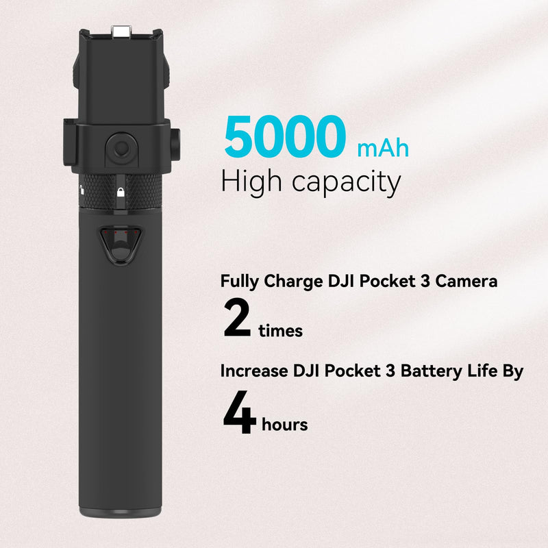 Smatree Portable Osmo Pocket 3 Power Stick (Power Bank) Compatible for DJI Osmo Pocket 3, Handheld Smartphone Holder Mount Bracket Only for DJI Osmo Pocket 3 Camera For Pocket 3(Upgrade Version)