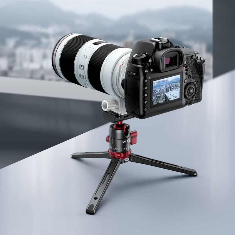 SmallRig Desktop Mini Tripod for Camera/Phone, Aluminum, Load up to 11lbs | Aluminum Alloy, with 360 Degree Ball Head, 1/4'' Quick Shoe Plate for Vlogging DSLR Camera Video, Load up to 11 pounds 2