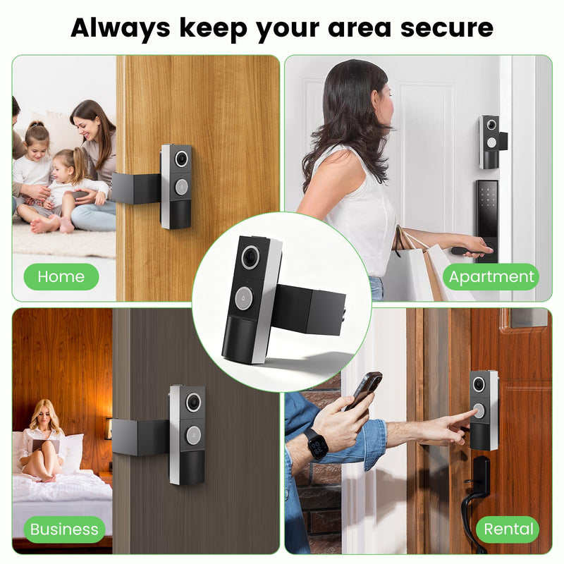 Anti-Theft Video Doorbell Mount Compatible with Tapo D210/ D225/ D235 Camera, No Block Motion Sensor, Adjustable No-Drill Mounting Bracket Accessories for Home Rentals Office