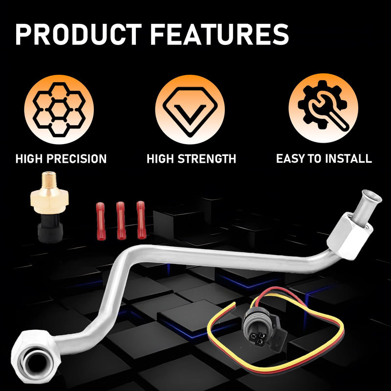Exhaust Back Pressure EBP Tube Sensor and Wire 3C3Z9D477BA 598-113 1840078C1 Compatible with Ford 6.0L Powerstroke Diesel 2003-2004 2003-2004 6.0L