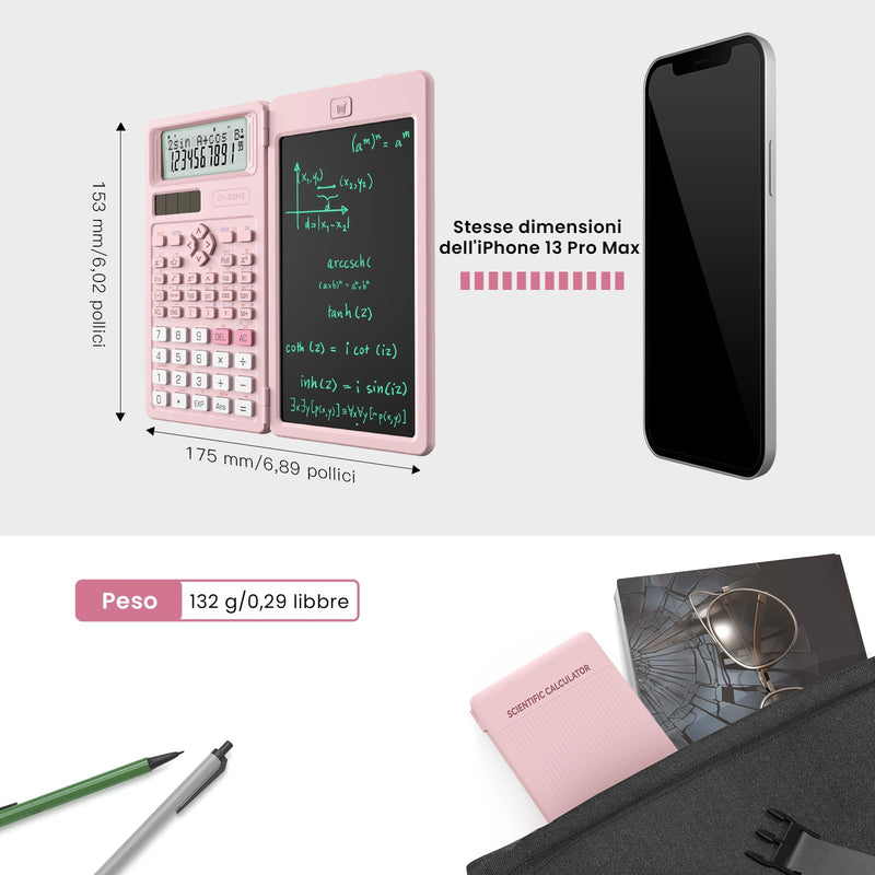 991ES and Pink 82MS Scientific Calculator for School with Notepad