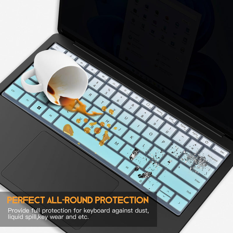 Keyboard Cover for 2026-2024 Microsoft Surface Laptop 8/7(7th Edition) 13.8 & 15 inch, Surface Laptop Accessories Ultra Thin Keyboard Protective Skin -Ombre Mint Ombre Mint