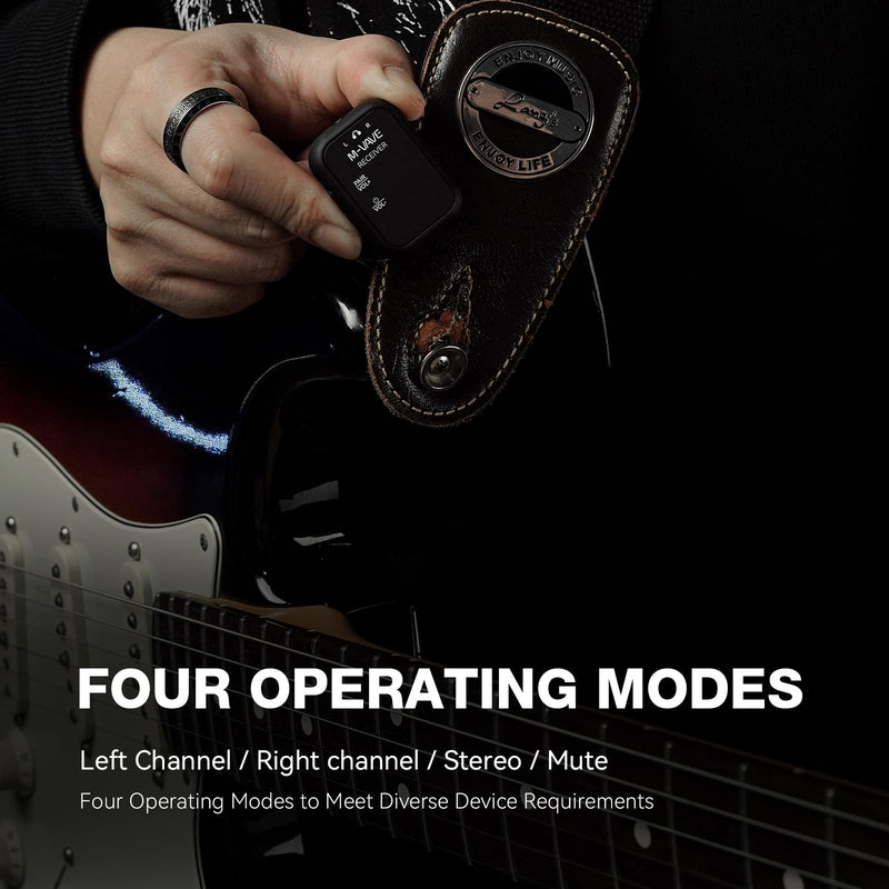 M-VAVE 2.4GHz Wireless in-Ear Monitor System Transmitter Receiver Auto-Pairing, 2.4G Stereo IEM System Low Latency in-Ear Guitar Studio Live Performance SWS-12 One to More