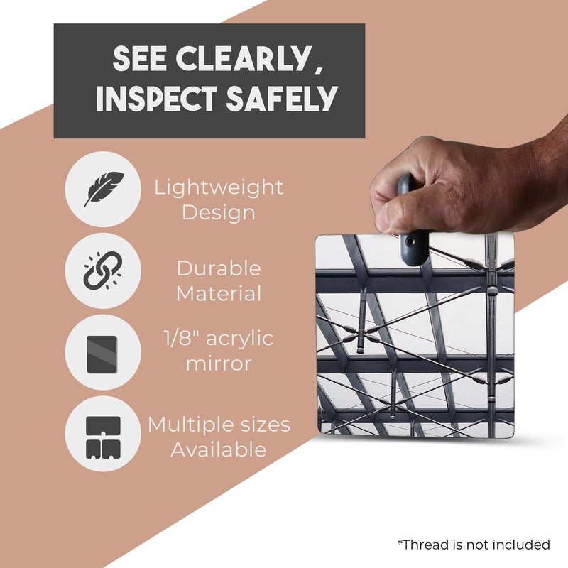 Inspection Mirror Replacement Works with Extend A Vue Extension Poles, 3.5 inch x 6 inch 3.5 x 6 Inch