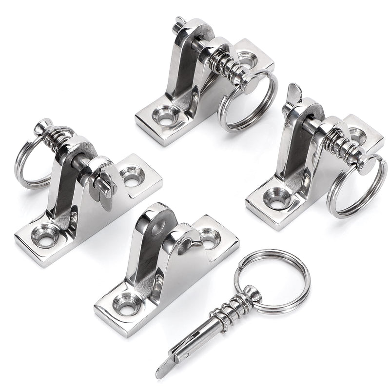 4X Bimini Top Deck Hinge with Pin and Ring (4, 4 Pcs)