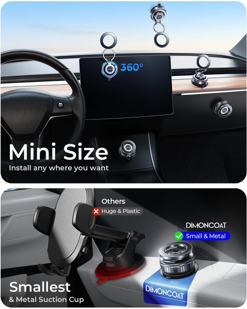 2-Pack Vacuum Magnetic Phone Holder for Car [All-Metal & 119+lbs Suction] | 360 Adjustable Suction Phone Mount for Magsafe Car Holder, [Military-Grade] Car Phone Holder for iPhone 17 Pro Max 16 15 14
