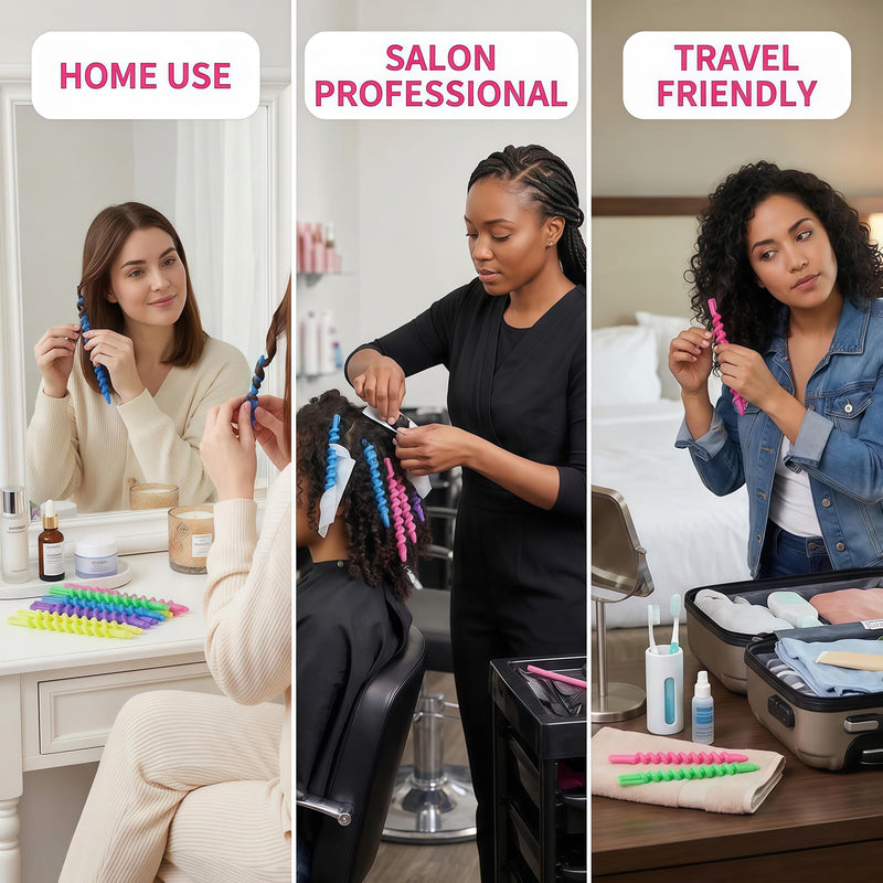 26 Pcs Spiral Hair Perm Rods Plastic Medium/Long Barber Hairdressing Styling Curling Perm Rod Hair Rollers Hair Curler Salon Tools for Women Ladies Girls(6 Inch)