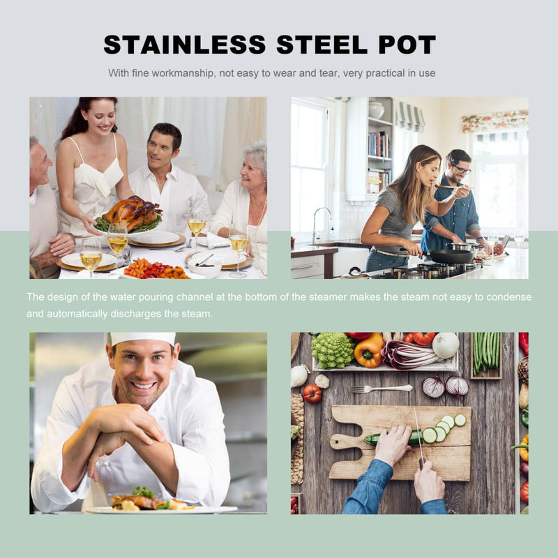 Hemoton Stainless Steel Cooking Pot Pasta Pot Noodles Cooking Pot with Strainer Kitchen Cookware 16CM/6.3inch Diameter