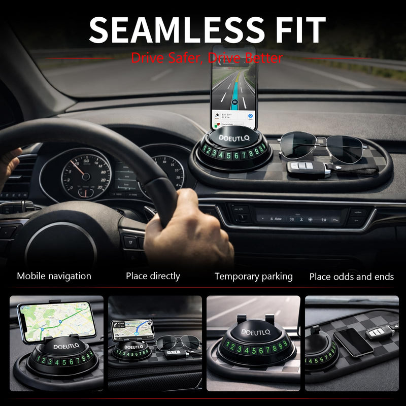 Multifunctional Car Anti-Slip Mat Dash Phone Holder New Accessories Dashboard Mat Non Slip Cover Driver Essentials Support Stand All in One Car Organizer Pad Dash Board Sticky Pad (Black & Gray)