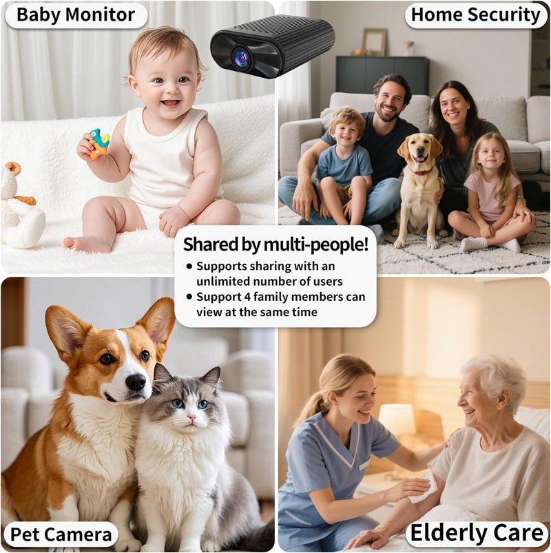 Spy Camera 1080P Indoor Hidden Camera Wireless, Mini Cameras, Home Security Cameras with Motion Detection, Night Vision, App Control Door SpyCamara