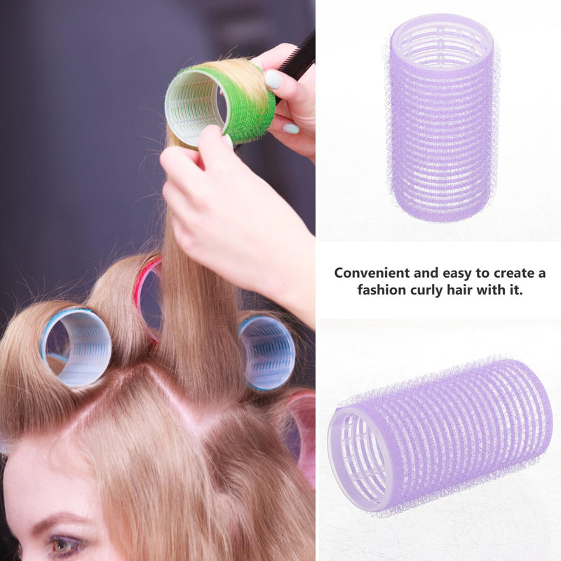 Uonlytech Self-Adhesive Hair Rollers Hair Curler Set for Diy Curls and Volume Curling Styling Tools for Home Use Reusable Plastic Hairdressing Rollers 6 Pack