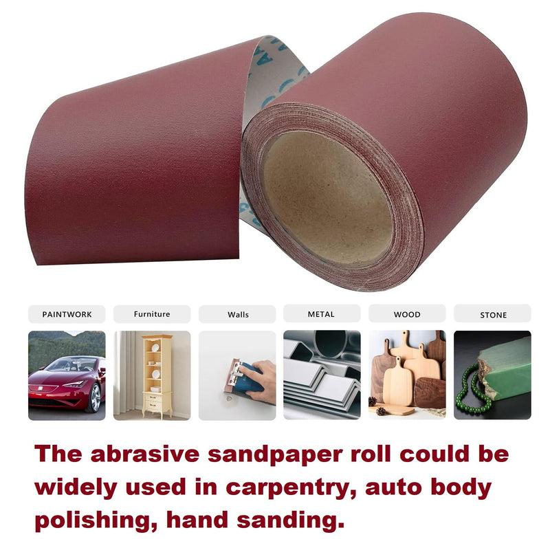 1000 Grit Sandpaper Roll, 5 metres x 115 mm Aluminum Oxide Emery Cloth Abrasive Paper Roll for Metal Grinding, Wood Sanding, Furniture Finishing, Automotive Polishing 5 Metre 1000 Grit