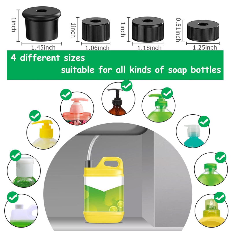 Under-Sink Soap Dispenser Extension Tube Kit (47”) with Check Valve – Direct-from-Bulk Bottle Solution for Kitchen Sink Soap & Dish Detergent – Fits Most Countertop Dispensers (2 Sets)